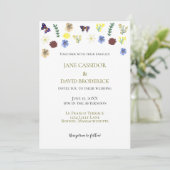 ワイルドフラワーエレガントボホホワイト結婚ズ 招待状 (スタンド正面)