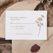 ワイルドフラワーエレガントボホーがオレンジを焦結婚げた 出欠カード