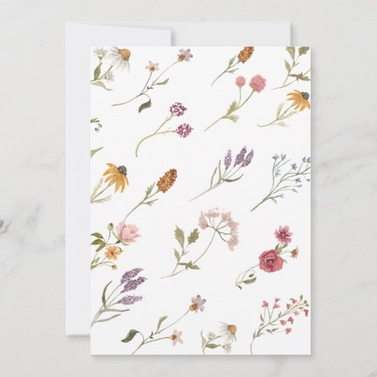 ワイルドフラワーエレガントボモダンホブライダルシャワー 招待状 (裏面)