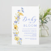 ワイルドフラワーエレガントボーイ赤ちゃんシャワー 招待状 (スタンド正面)