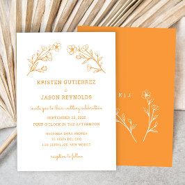 ワイルドフラワーエレガントミニマル結婚式招待状 招待状