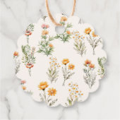 ワイルドフラワーエレガントメドウアイボリー結婚ズ・ウェルカム フェイバータグ (裏面)