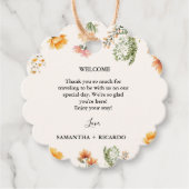 ワイルドフラワーエレガントメドウアイボリー結婚ズ・ウェルカム フェイバータグ (正面)