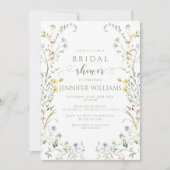 ワイルドフラワーエレガントメドウフラワーブライダルシャワー 招待状 (正面)