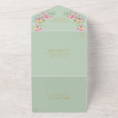 ワイルドフラワーエレガントメドウ春庭園の結婚式 オールインワン招待状 (外側)