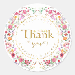 ワイルドフラワーエレガントメドウ春庭園の結婚式 ラウンドシール