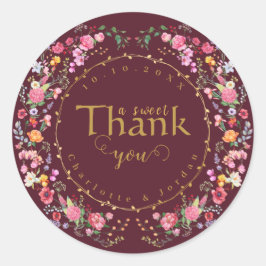 ワイルドフラワーエレガントメドウ春庭園の結婚式 ラウンドシール