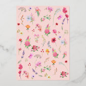 ワイルドフラワーエレガントメドウ春庭園の結婚式 箔招待状 (裏面)