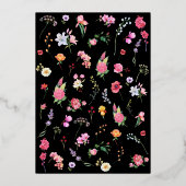 ワイルドフラワーエレガントメドウ春庭園の結婚式 箔招待状 (裏面)