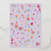 ワイルドフラワーエレガントメドウ春庭園の結婚式 箔招待状 (裏面)