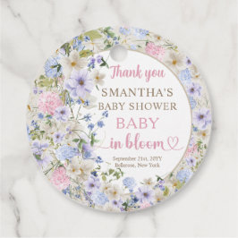 ワイルドフラワーエレガントメドウ赤面ピンクライトブルー フェイバータグ