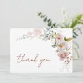 ワイルドフラワーエレガントモダンの赤ちゃんシャワー サンキューカード (スタンド正面)