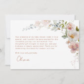 ワイルドフラワーエレガントモダンの赤ちゃんシャワー サンキューカード (裏面)