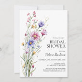 ワイルドフラワーエレガントモダンフローラブライダルシャワー 招待状 (正面)