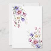 ワイルドフラワーエレガントモダンフローラブライダルシャワー 招待状 (裏面)