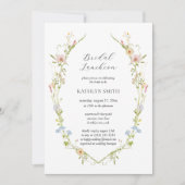 ワイルドフラワーエレガントモダンフローラブライダルルンチョン 招待状 (正面)