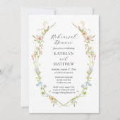 ワイルドフラワーエレガントモダンフローラリハーサルディナー 招待状 (正面)