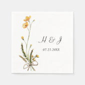 ワイルドフラワーエレガントモダン素朴庭園の結婚式 スタンダードカクテルナプキン (正面)