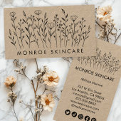 ワイルドフラワーエレガントラインアートクラフトのソーシャルアイコン 名刺