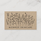 ワイルドフラワーエレガントラインアートクラフトのソーシャルアイコン 名刺 (正面)