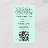ワイルドフラワーエレガントラインアートシックカスタムなQRコード 名刺 (裏面)