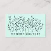 ワイルドフラワーエレガントラインアートシックカスタムなQRコード 名刺 (正面)