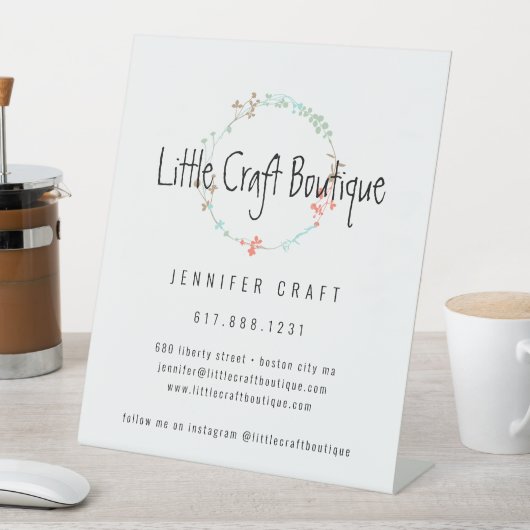 ワイルドフラワーエレガントラインアートリース 台座サイン (インサイチュ)