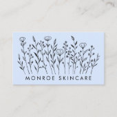 ワイルドフラワーエレガントラインアートQRコードソーシャルアイコン 名刺 (正面)