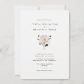 ワイルドフラワーエレガントラウンドコーナースタイル結婚ズ 招待状 (正面)