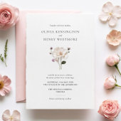 ワイルドフラワーエレガントラウンドコーナースタイル結婚ズ 招待状