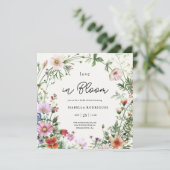 ワイルドフラワーエレガントラブイン開花ブライダルシャワー 招待状 (スタンド正面)
