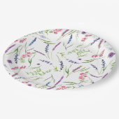ワイルドフラワーエレガントラベンダーブライダルシャワー ペーパープレート (アングル)