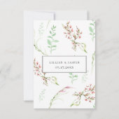 ワイルドフラワーエレガントリースウェディングRSVPカード 出欠カード (裏面)