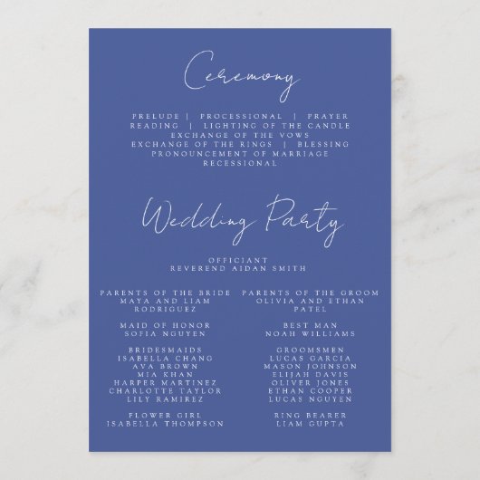 ワイルドフラワーエレガントリースサマー結婚ズ・ウェルカム プログラム (裏面)