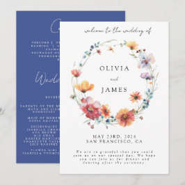 ワイルドフラワーエレガントリースサマー結婚ズ・ウェルカム プログラム