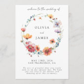 ワイルドフラワーエレガントリースサマー結婚ズ・ウェルカム プログラム (正面)