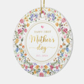 ワイルドフラワーエレガントリース第1回母の日のプレゼント セラミックオーナメント (左)