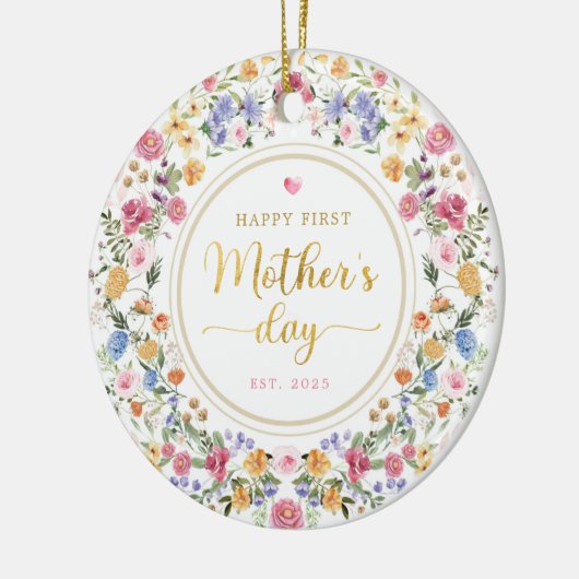 ワイルドフラワーエレガントリース第1回母の日のプレゼント セラミックオーナメント (左)