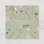 ワイルドフラワーエレガントワイルドフラワーフローラカスタム スクエア名刺 (正面)