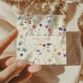 ワイルドフラワーエレガントワイルドフラワーフローラカスタム スクエア名刺