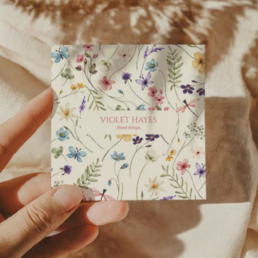 ワイルドフラワーエレガントワイルドフラワーフローラカスタム スクエア名刺