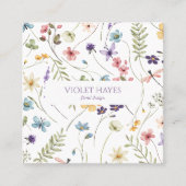 ワイルドフラワーエレガントワイルドフラワーフローラカスタム スクエア名刺 (正面)