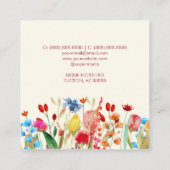 ワイルドフラワーエレガントワイルドフラワーフローラカスタム スクエア名刺 (裏面)