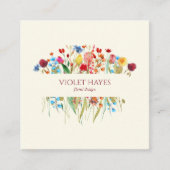 ワイルドフラワーエレガントワイルドフラワーフローラカスタム スクエア名刺 (正面)