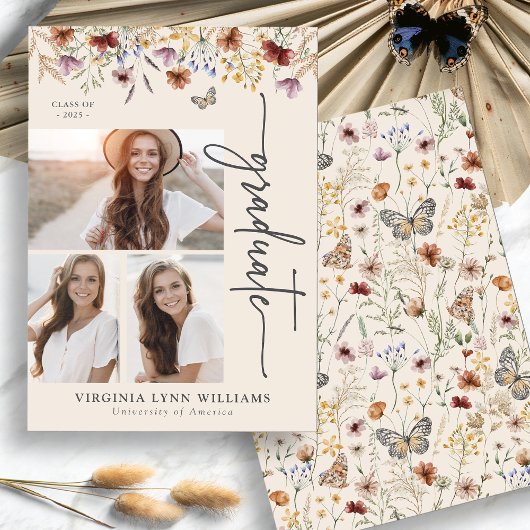 ワイルドフラワーエレガント写真院生 案内状