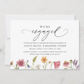 ワイルドフラワーエレガント婚約パーティ招待状 招待状 (正面)