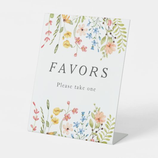 ワイルドフラワーエレガント庭園の結婚式の好意サイン 台座サイン (正面)