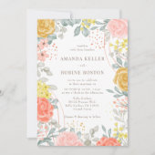 ワイルドフラワーエレガント庭園の結婚式招待状 招待状 (正面)