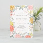 ワイルドフラワーエレガント庭園の結婚式招待状 招待状 (スタンド正面)