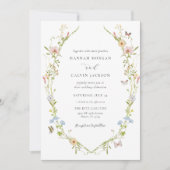 ワイルドフラワーエレガント庭園の結婚式 招待状 (正面)